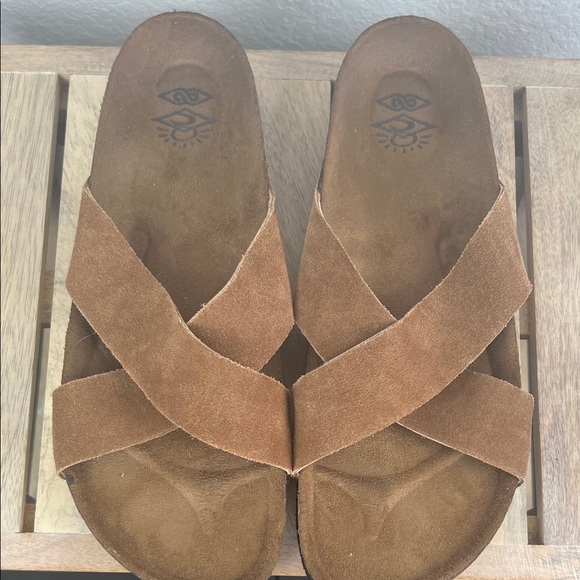 Rip Curl Stella Slip On Brown Suede Leather Sandals Size 8 Women’s - Picture 3 of 5